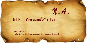 Nikl Annamária névjegykártya